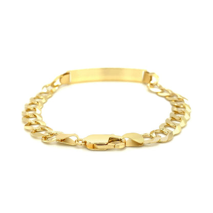 14k Yellow Gold 8 1/2 inch Mens Curb Chain ID Bracelet Bids.com