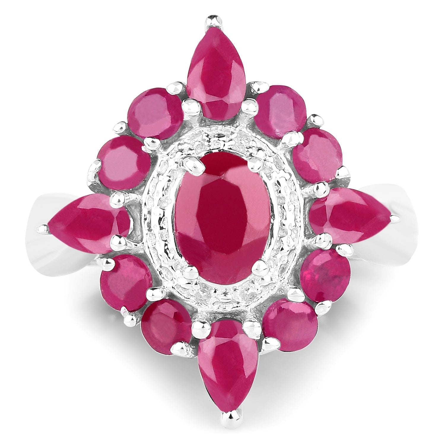 3.04 Carat Glass Filled Ruby .925 Sterling Silver Ring Bids.com