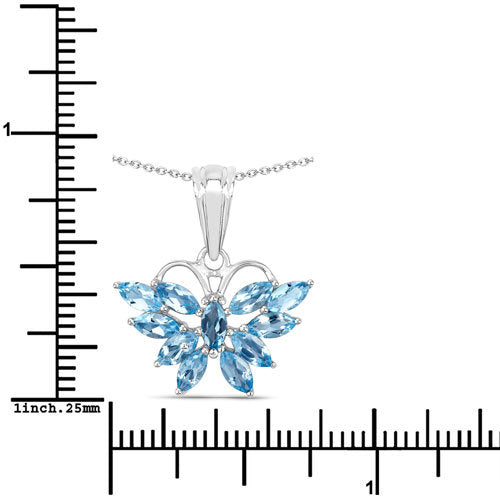 1.76 Carat Genuine Swiss Blue Topaz .925 Sterling Silver Pendant Bids.com