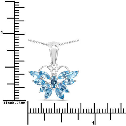 1.76 Carat Genuine Swiss Blue Topaz .925 Sterling Silver Pendant Bids.com