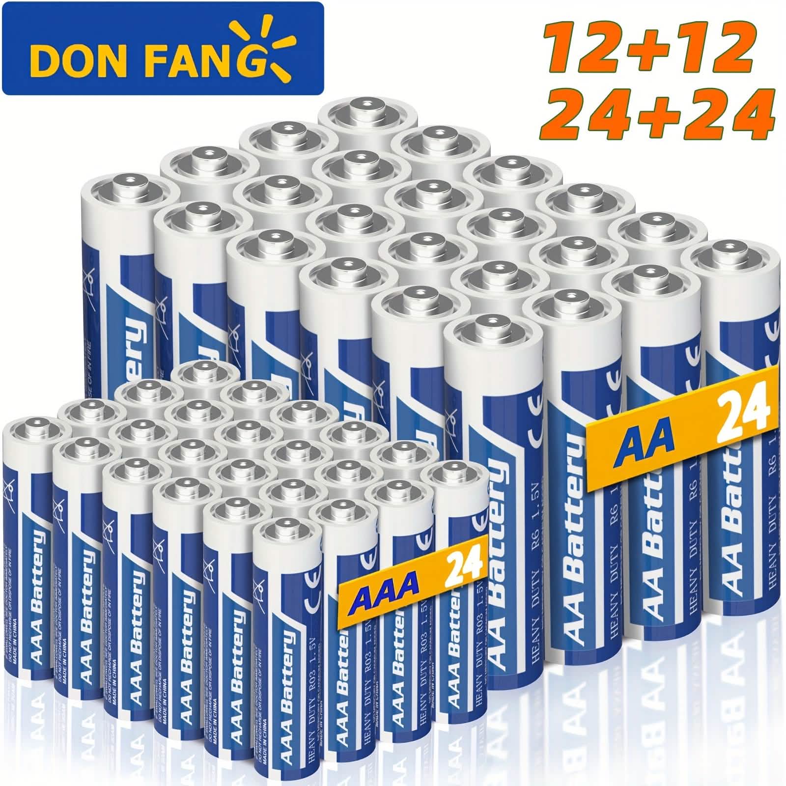 48-Pack: AA + AAA Carbon Battery Combo – 1.5V, Non-Rechargeable DailySale