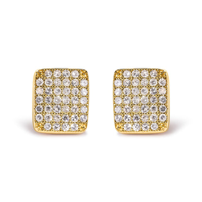 14K Yellow Gold 1/2 Cttw Diamond Square Shaped Composite Cluster Stud  Earrings (I-J Color, I1-I2 Clarity) Bids.com