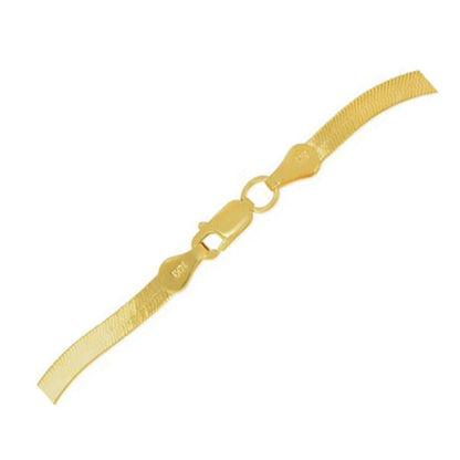 1.5mm 14k Yellow Gold Super Flex Herringbone Anklet Bids.com