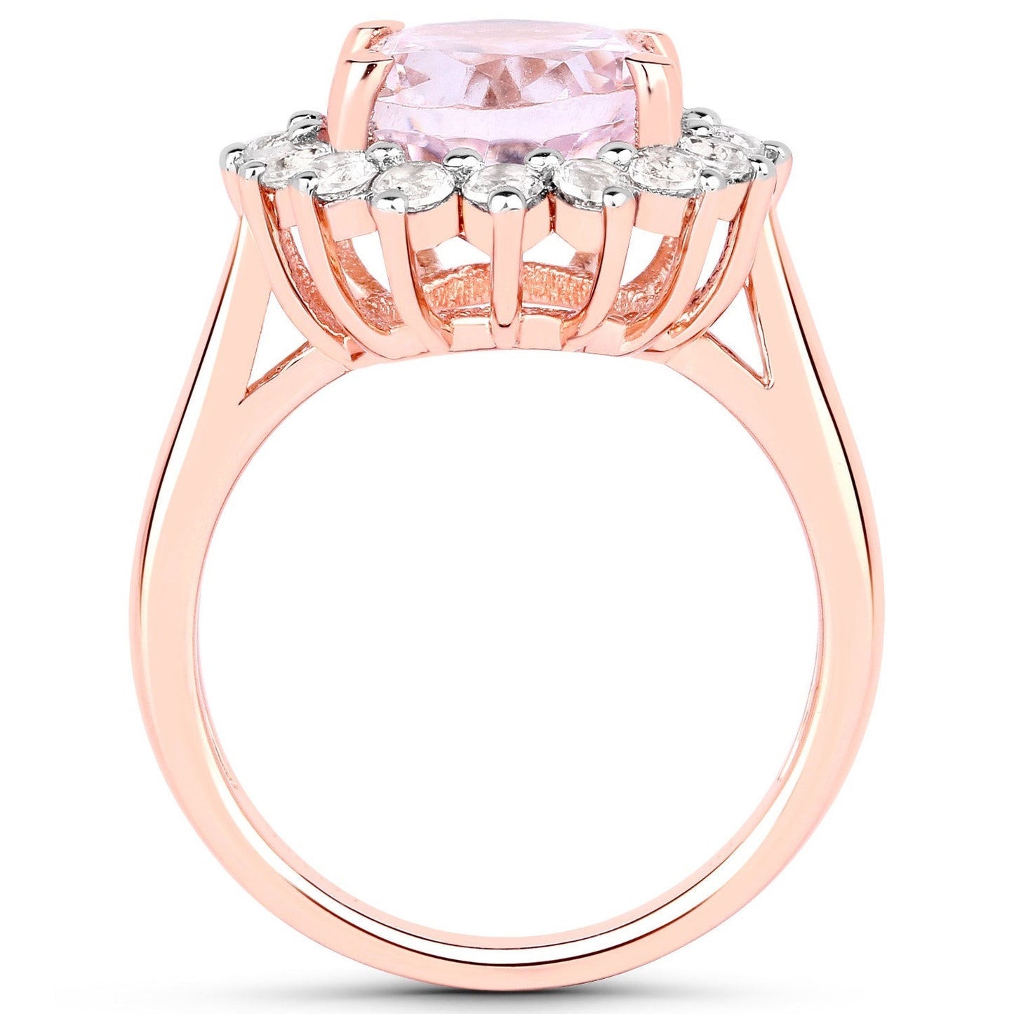 5.56 Carat Genuine Kunzite and White Topaz .925 Sterling Silver Ring Bids.com