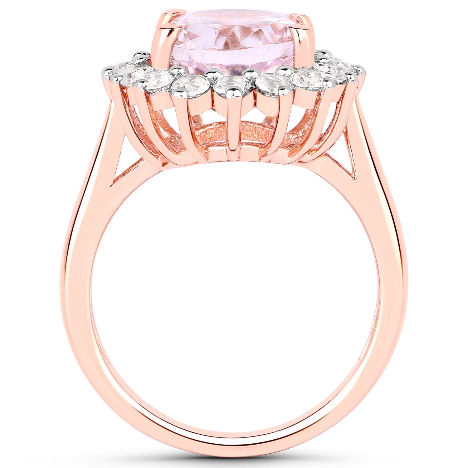 5.56 Carat Genuine Kunzite and White Topaz .925 Sterling Silver Ring Bids.com