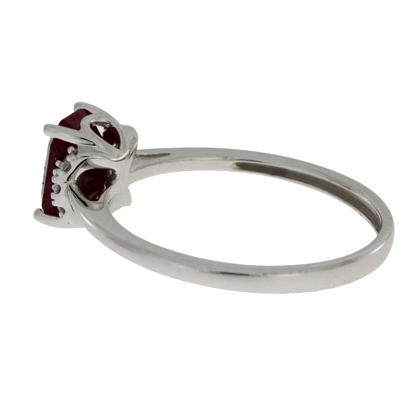 Genuine 1.38ct Ruby Diamond Ring 14KT White Gold Bids.com