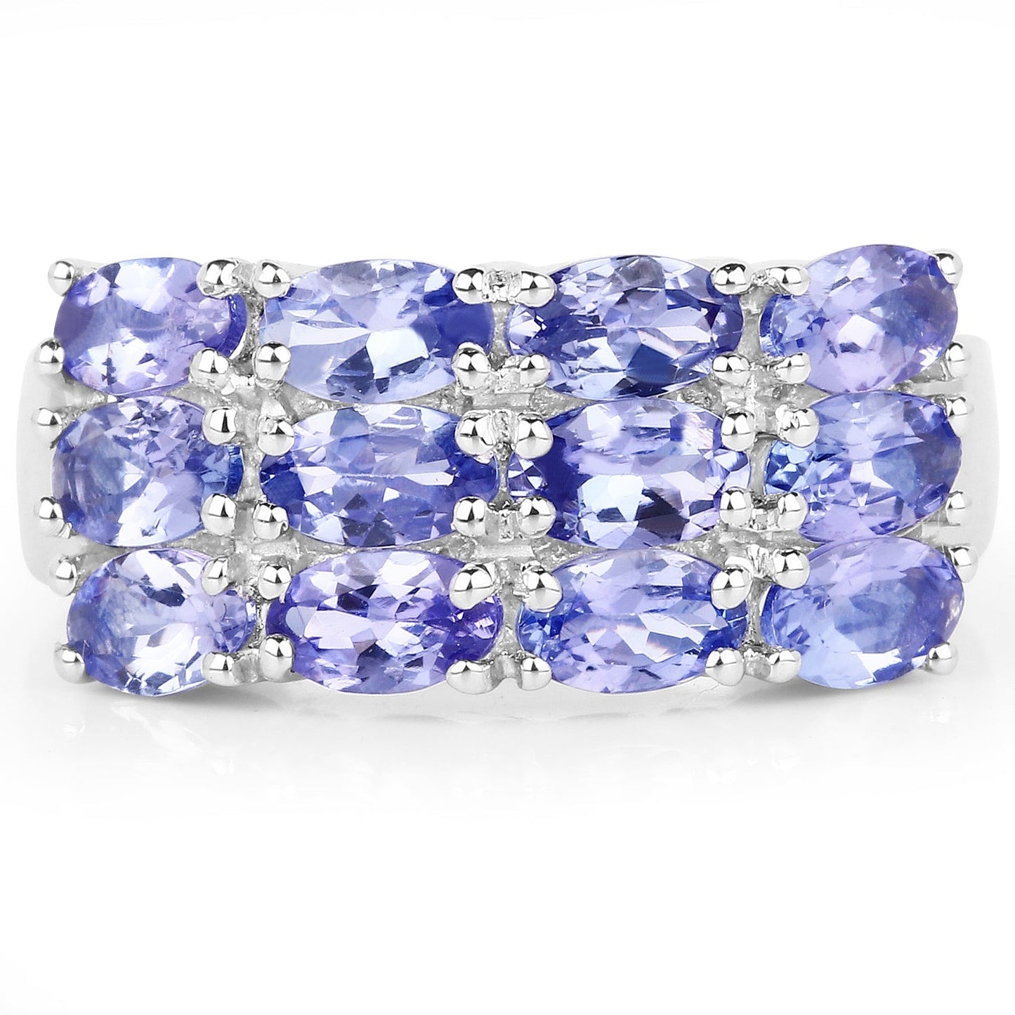 3.00 Carat Genuine Tanzanite .925 Sterling Silver Ring Bids.com