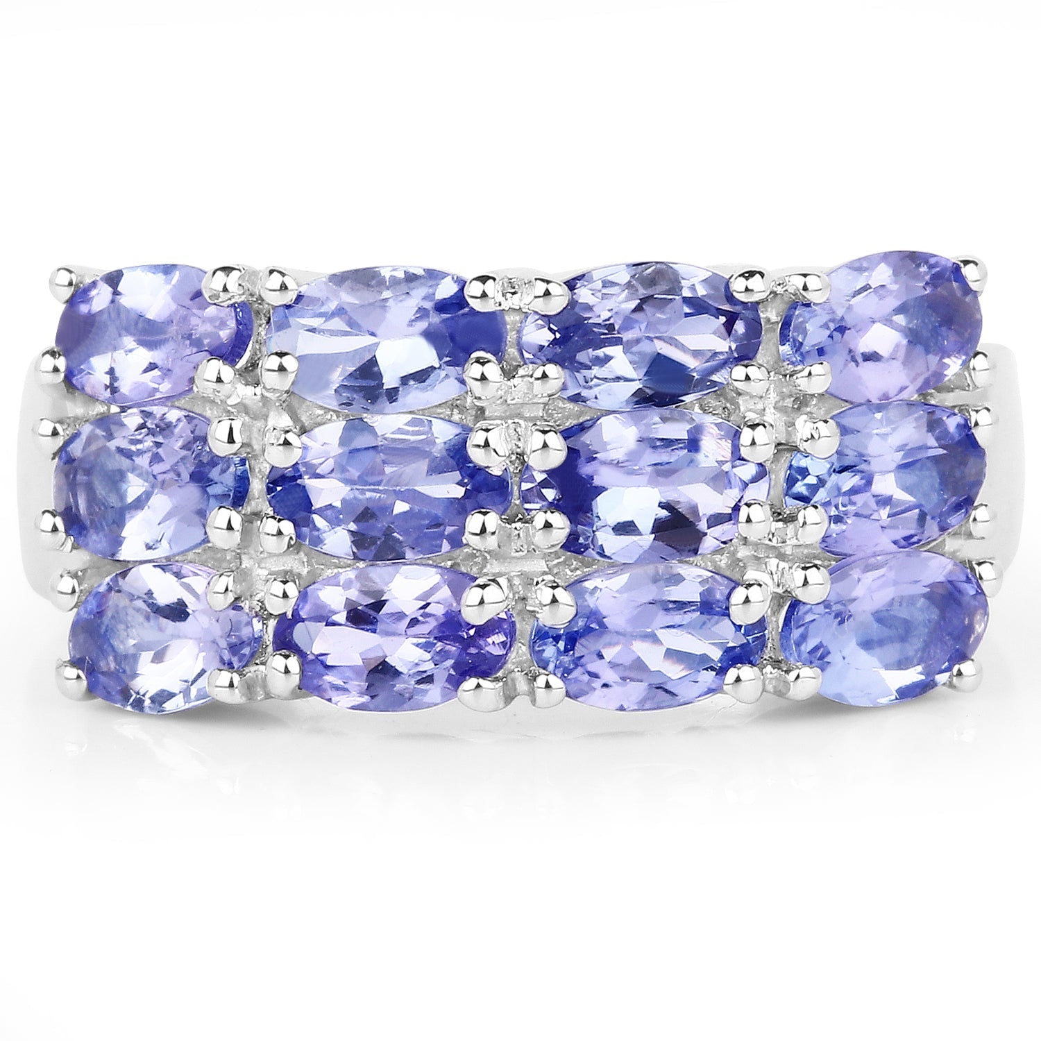 3.00 Carat Genuine Tanzanite .925 Sterling Silver Ring Bids.com