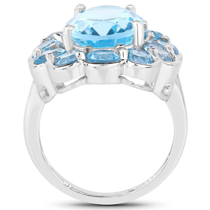 8.77 Carat Genuine Swiss Blue Topaz .925 Sterling Silver Ring Bids.com