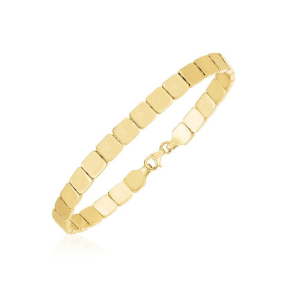 14k Yellow Gold High Polish Square Link Bracelet Bids.com