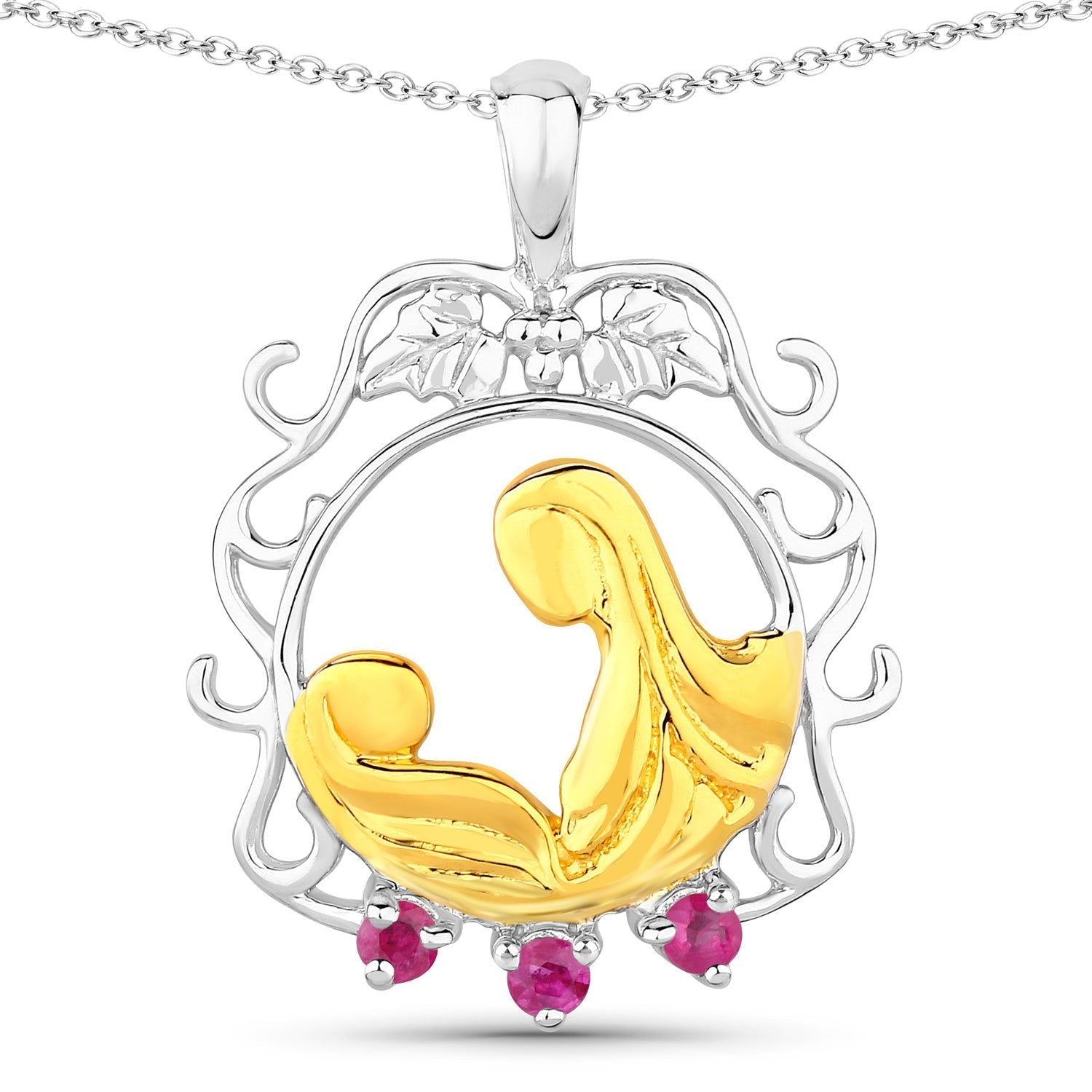0.14 Carat Genuine Ruby .925 Sterling Silver Pendant Bids.com