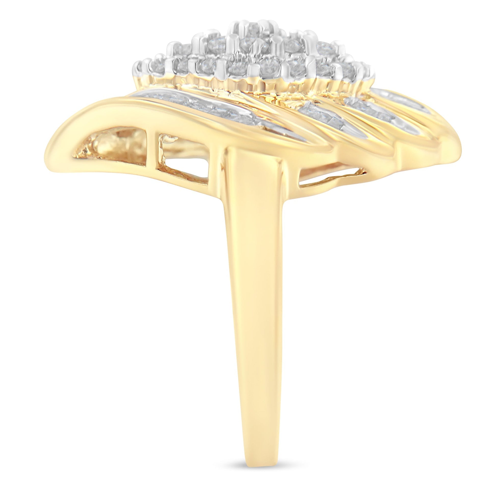10K Yellow Gold Diamond Cocktail Ring (3/4 Cttw, I-J Color, I2-I3 Clarity) - Size 8 Bids.com