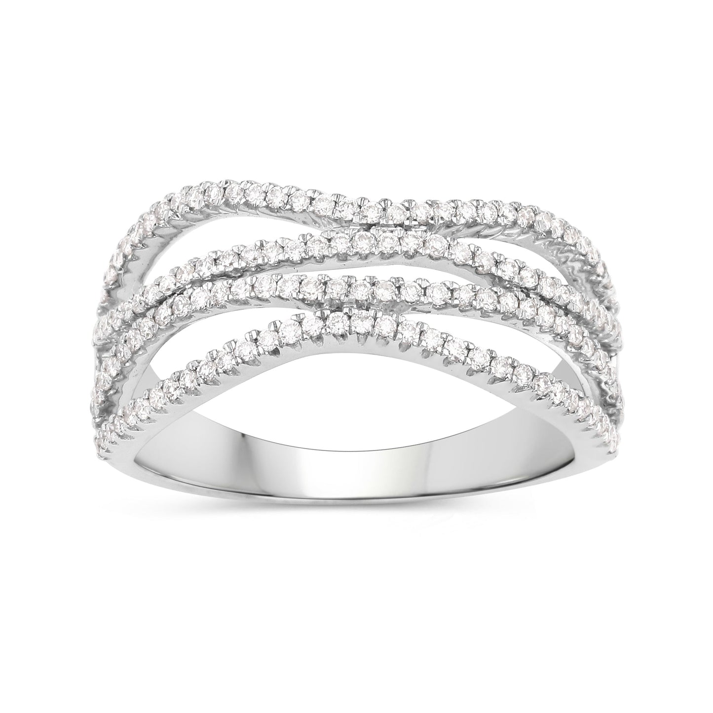 0.46 Carat Genuine White Diamond 14K White Gold Ring (F-G Color, SI Clarity) Bids.com