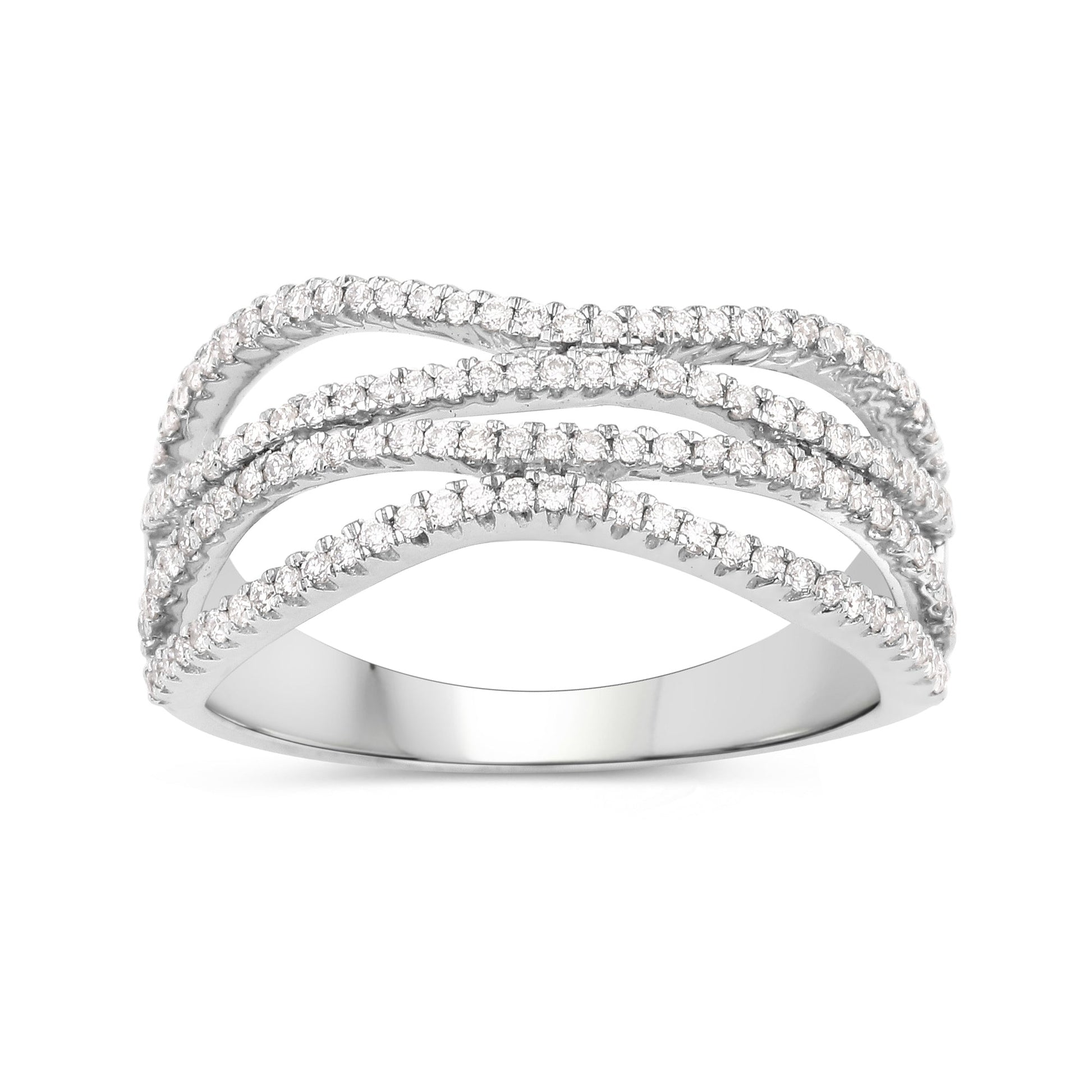 0.46 Carat Genuine White Diamond 14K White Gold Ring (F-G Color, SI Clarity) Bids.com
