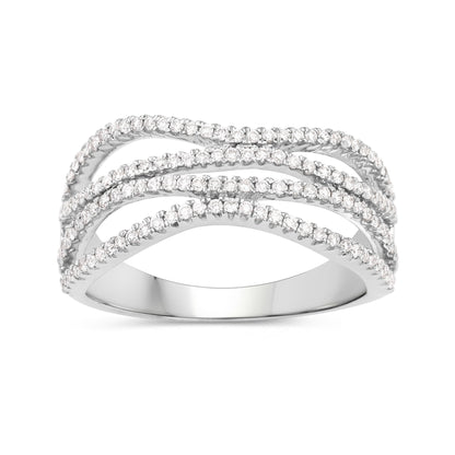 0.46 Carat Genuine White Diamond 14K White Gold Ring (F-G Color, SI Clarity) Bids.com
