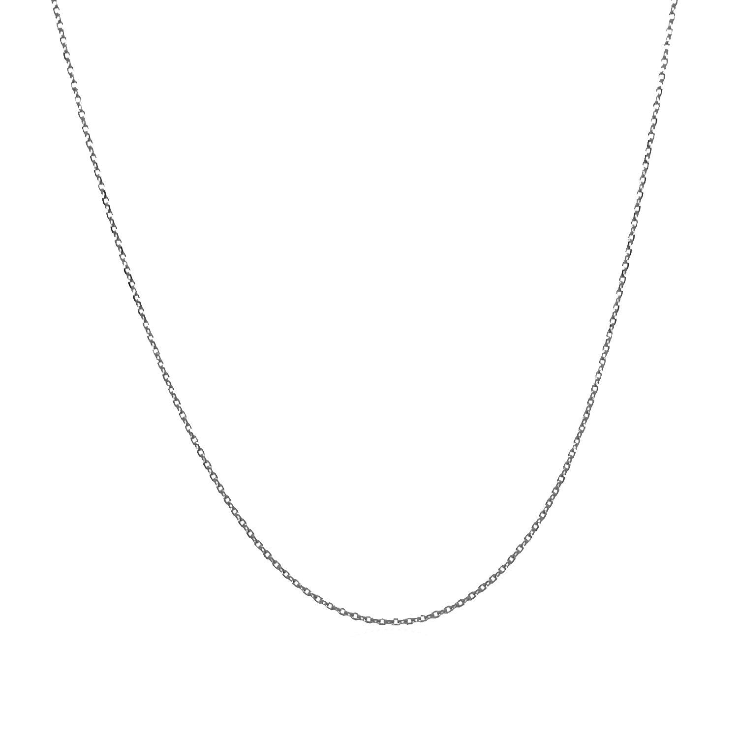 14k White Gold Diamond Cut Cable Link Chain 0.7mm Bids.com