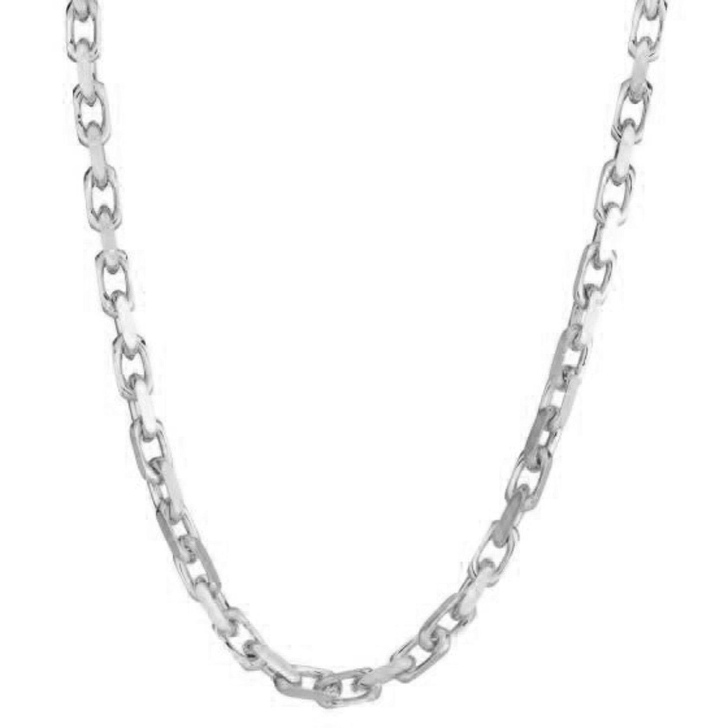 14k White Gold French Cable Link Chain (4.80 mm) Bids.com