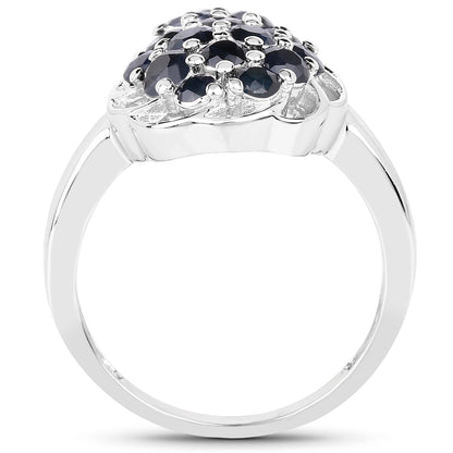 1.62 Carat Genuine Blue Sapphire .925 Sterling Silver Ring Bids.com