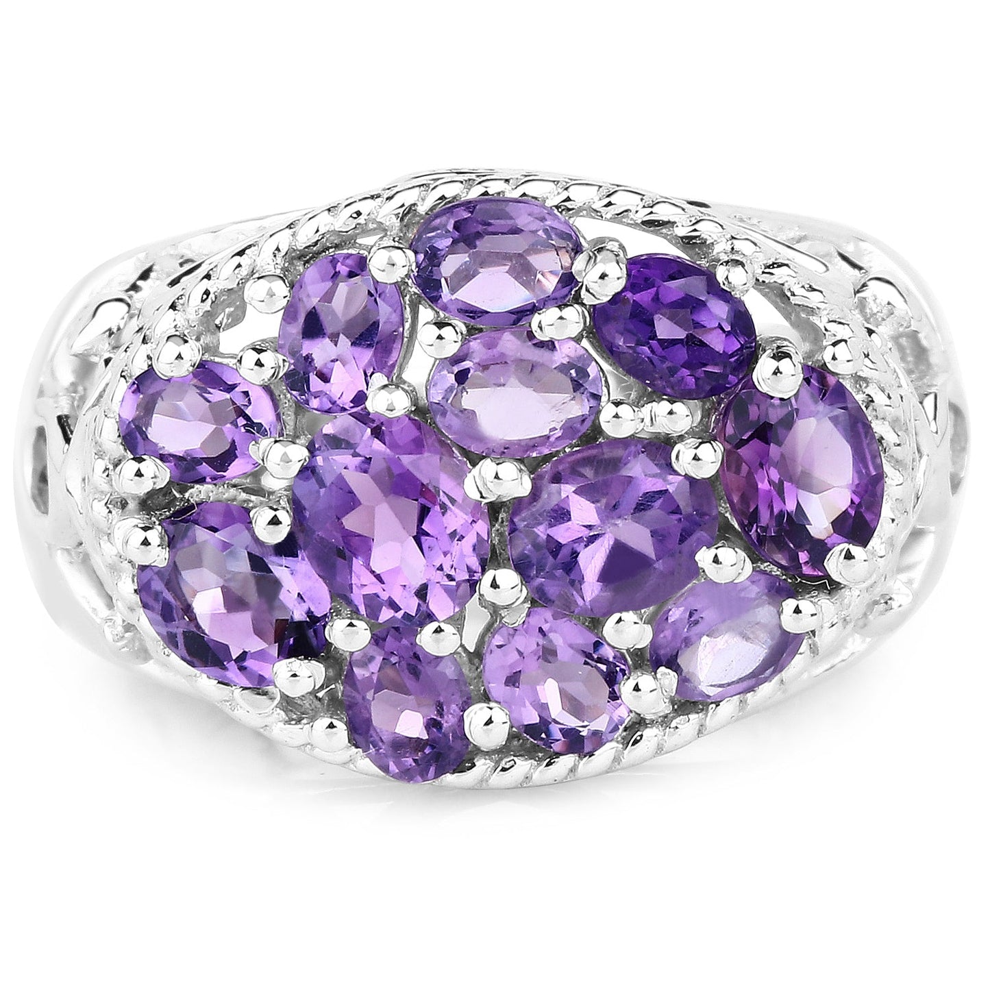 2.64 Carat Genuine Amethyst .925 Sterling Silver Ring Bids.com