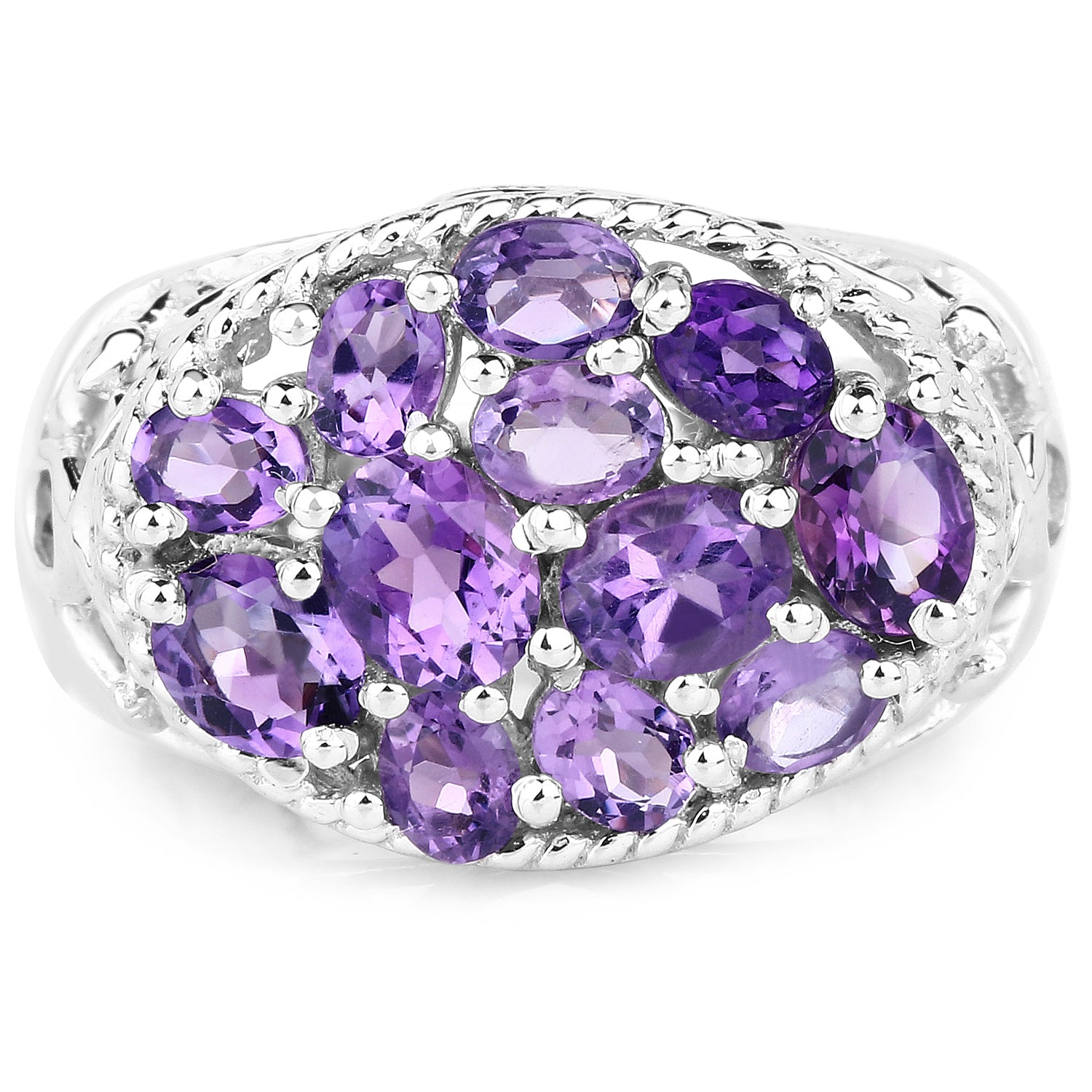 2.64 Carat Genuine Amethyst .925 Sterling Silver Ring Bids.com