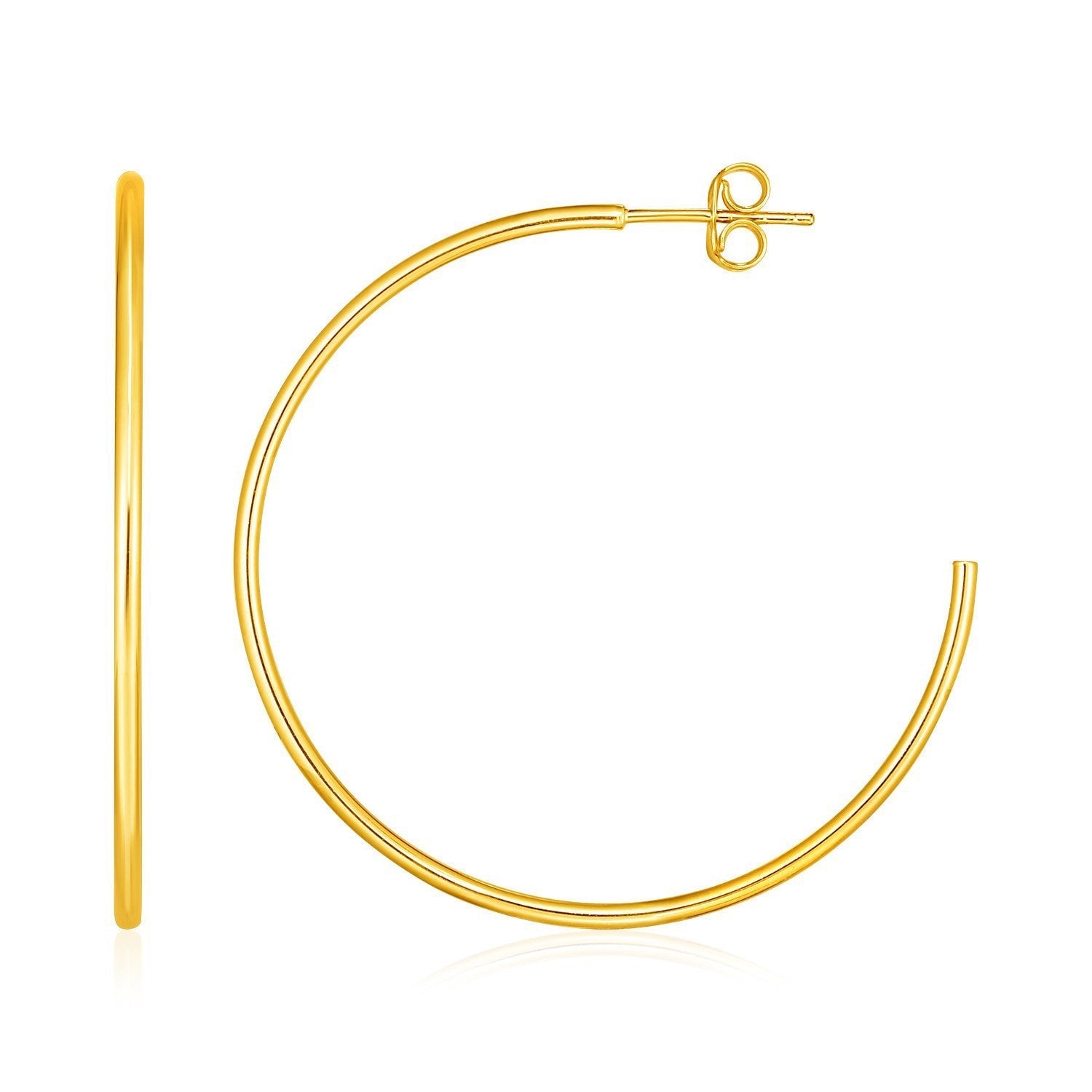 14k Yellow Gold Polished Hoop Earrings Bids.com