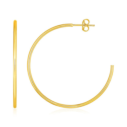 14k Yellow Gold Polished Hoop Earrings Bids.com