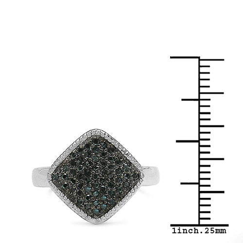 0.28 Carat Genuine Blue Diamond .925 Sterling Silver Ring Bids.com