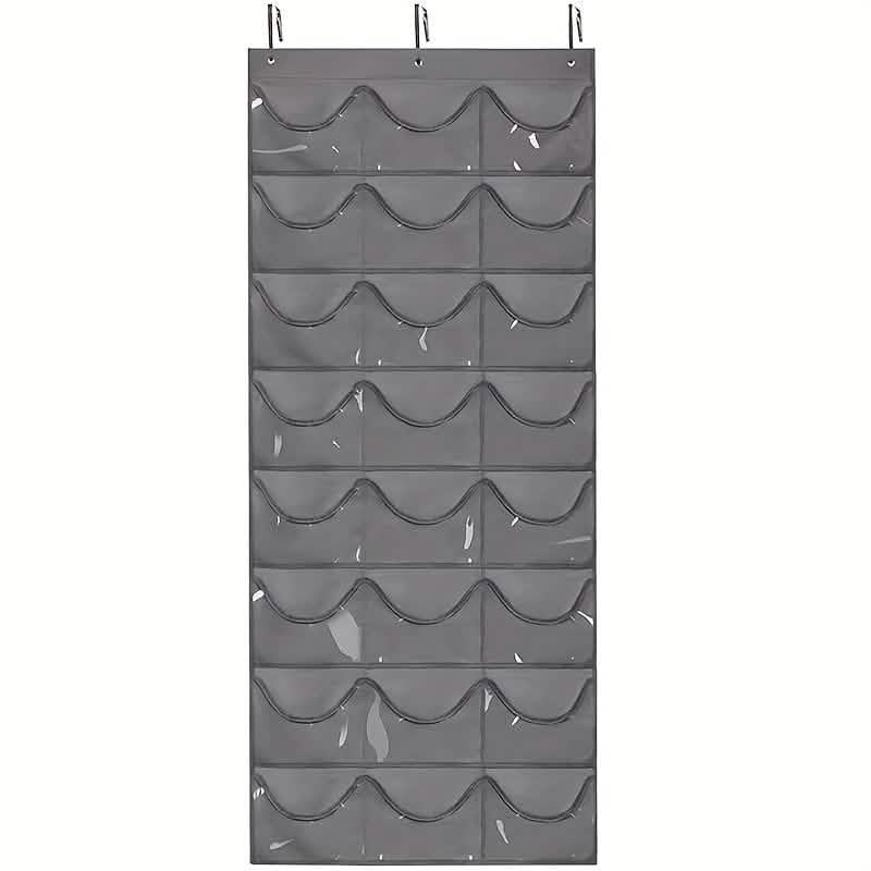 24-Grid Hanging Door Organizer – Space-Saving Nylon Storage with Clear Pockets DailySale