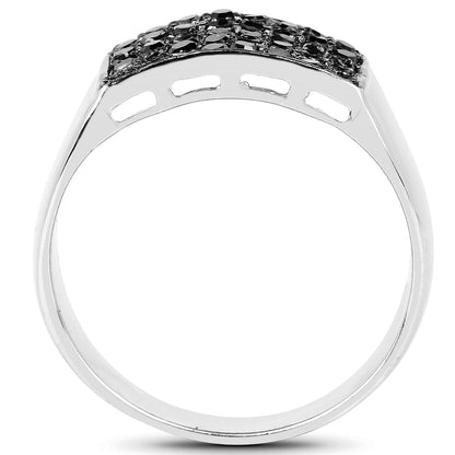 0.43 Carat Genuine Black Diamond .925 Sterling Silver Ring Bids.com