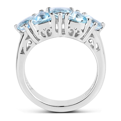 2.50 Carat Genuine Blue Topaz .925 Sterling Silver Ring Bids.com