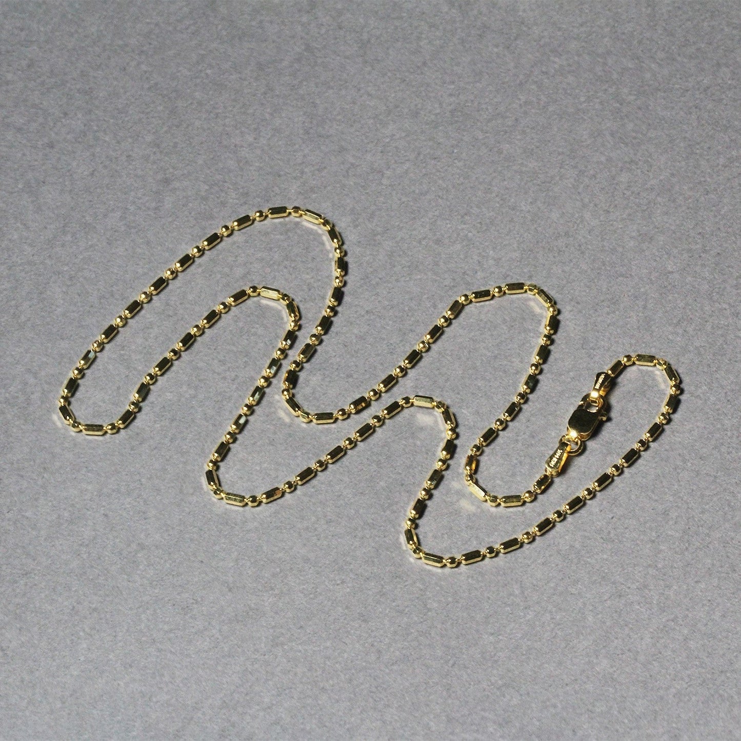 14k Yellow Gold Diamond-Cut Alternating Bead Chain 1.5mm Bids.com