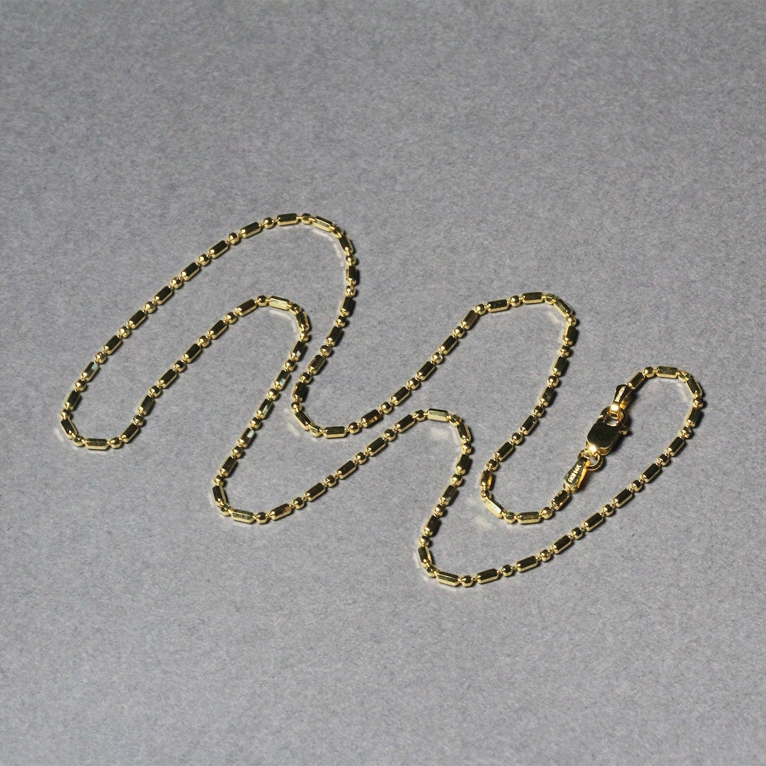 14k Yellow Gold Diamond-Cut Alternating Bead Chain 1.5mm Bids.com