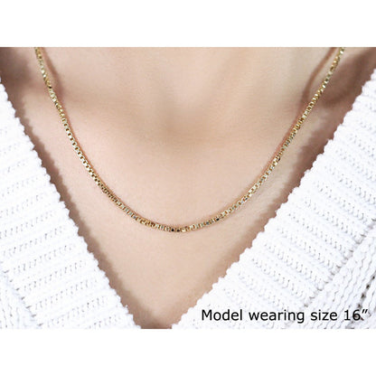 14k Yellow Gold Semi Solid Box Chain 1.6mm Bids.com