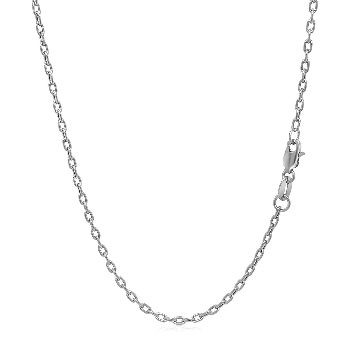 Double Extendable Cable Chain in 14k White Gold (1.9mm) Bids.com