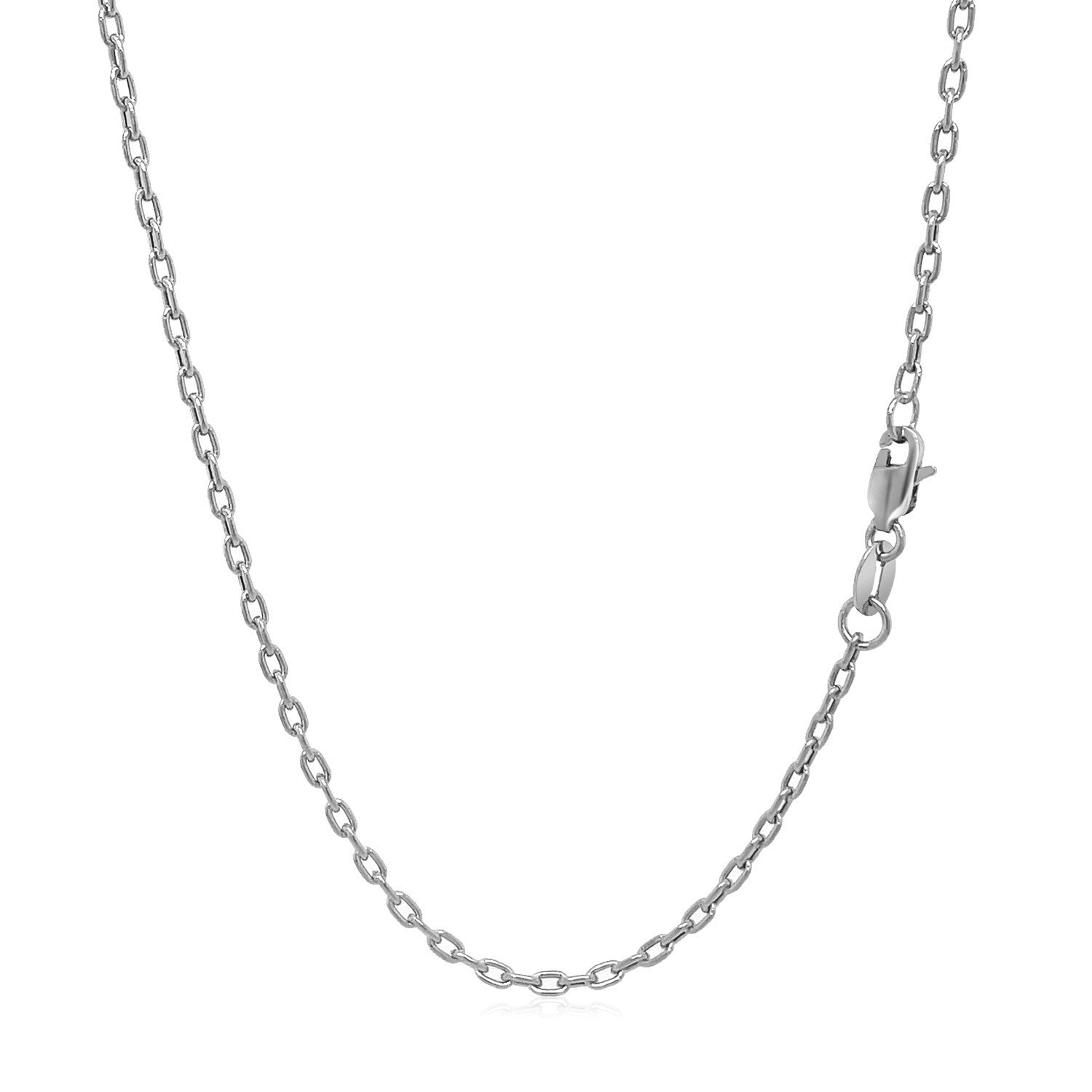 Double Extendable Cable Chain in 14k White Gold (1.9mm) Bids.com