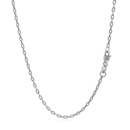 Double Extendable Cable Chain in 14k White Gold (1.9mm) Bids.com