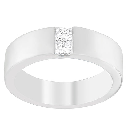 Men's 14K White Gold 1/4 ct.TDW Diamond Channel Band Ring (G-H, VS1-VS2) Bids.com