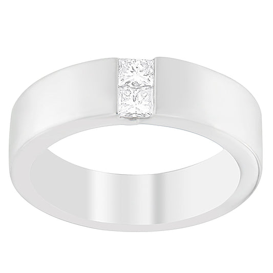Men's 14K White Gold 1/4 ct.TDW Diamond Channel Band Ring (G-H, VS1-VS2) Bids.com