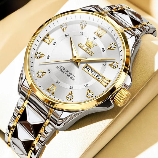 Women's Gold Stainless Steel Slim Luminous Waterproof Watch BandsCo Straps