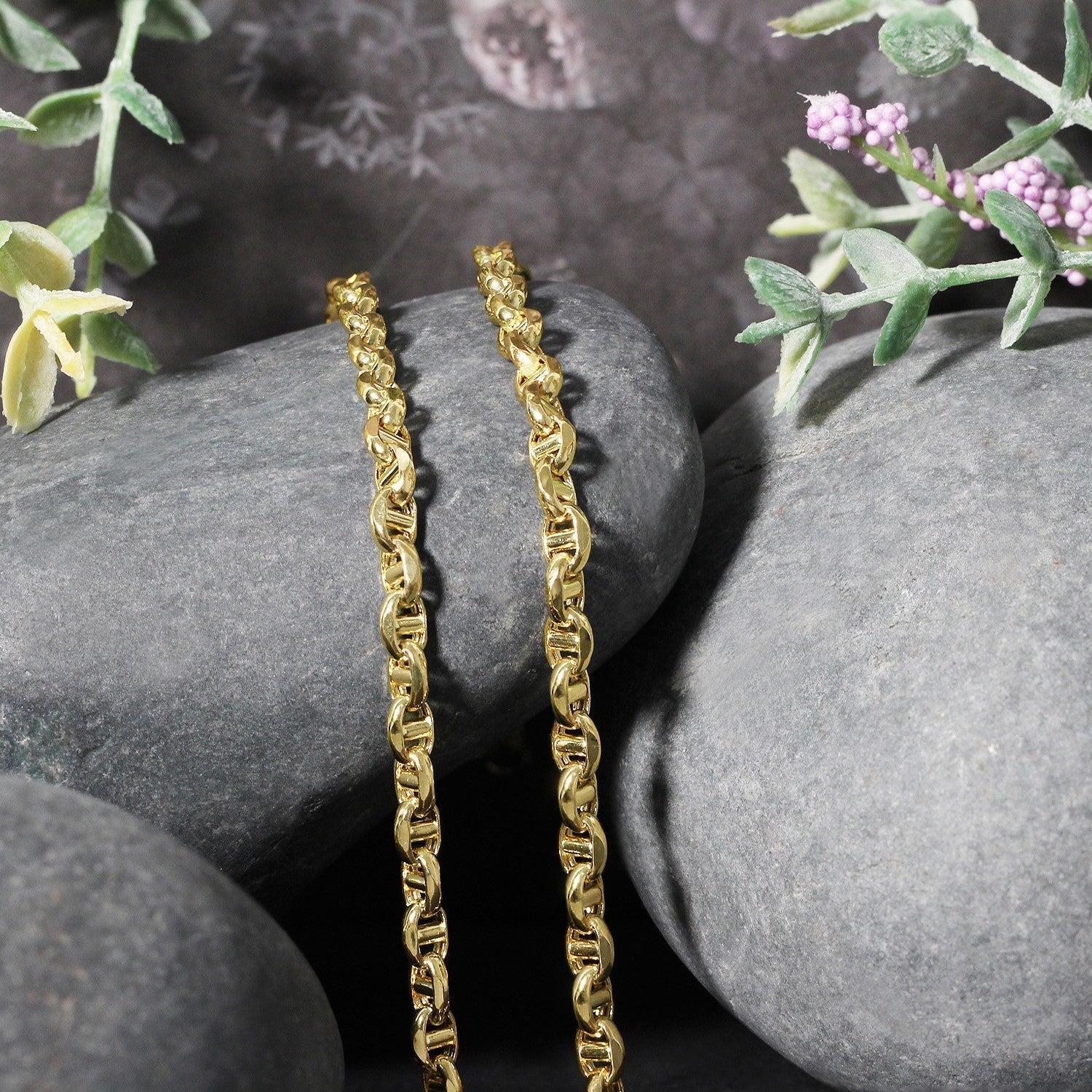 4.5mm 14k Yellow Gold Anchor Chain Bids.com