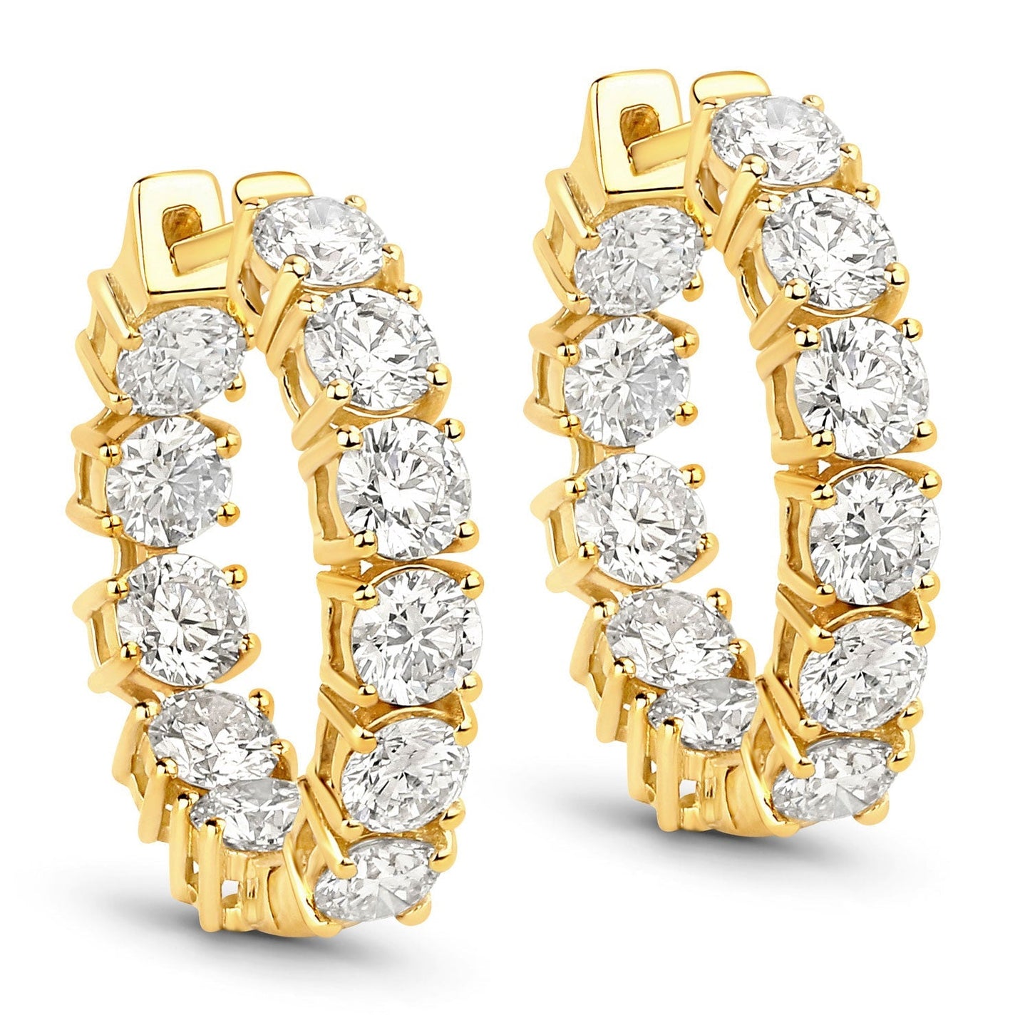 3.08 Carat Genuine Lab Grown Diamond 14K Yellow Gold Earrings Bids.com