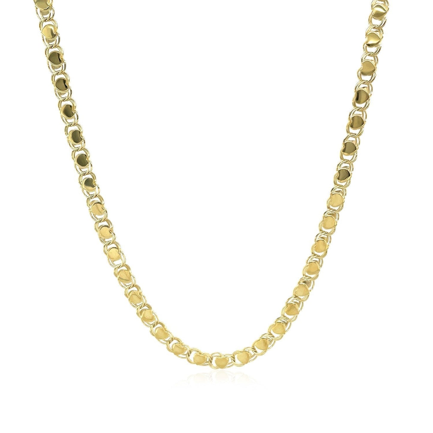 2.9mm 14k Yellow Gold Heart Chain Bids.com