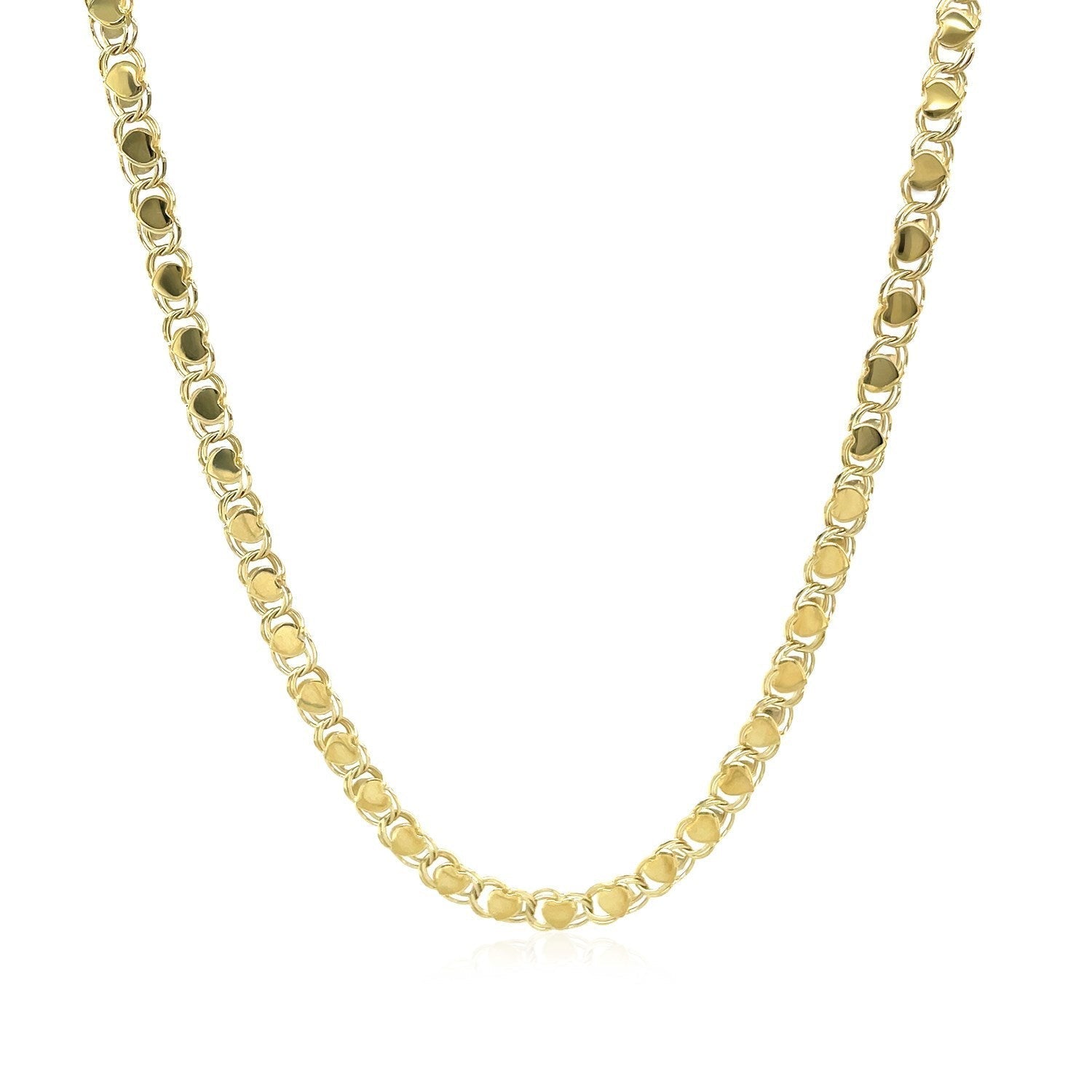 2.9mm 14k Yellow Gold Heart Chain Bids.com