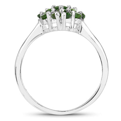 1.28 Carat Genuine Chrome Diopside .925 Sterling Silver Ring Bids.com