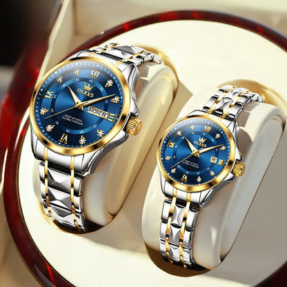 Women's Gold Stainless Steel Slim Luminous Waterproof Watch BandsCo Straps