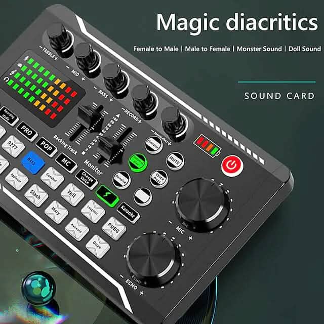 F998 Live Sound Card Audio Mixer Podcast Audio Interface with DJ Mixer Effects DailySale