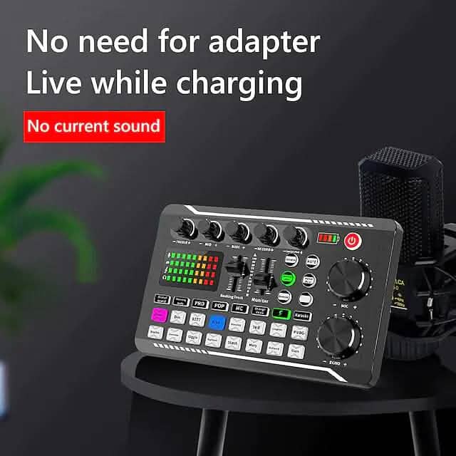 F998 Live Sound Card Audio Mixer Podcast Audio Interface with DJ Mixer Effects DailySale