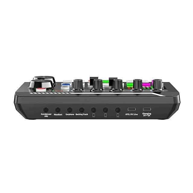 F998 Live Sound Card Audio Mixer Podcast Audio Interface with DJ Mixer Effects DailySale