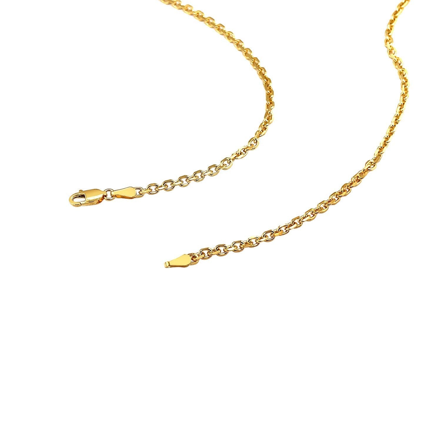 2.6mm 14k Yellow Gold Diamond Cut Cable Link Chain Bids.com
