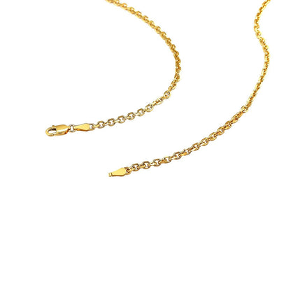 2.6mm 14k Yellow Gold Diamond Cut Cable Link Chain Bids.com